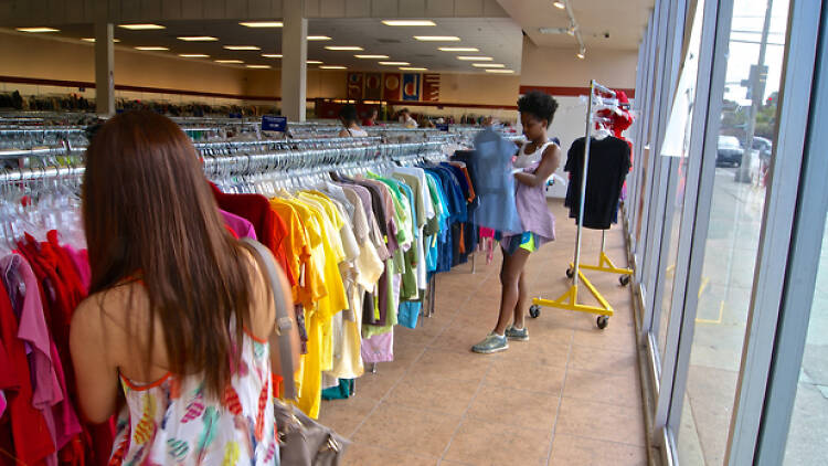 Shoppers at the Goodwill store on Beverly Boulevard.