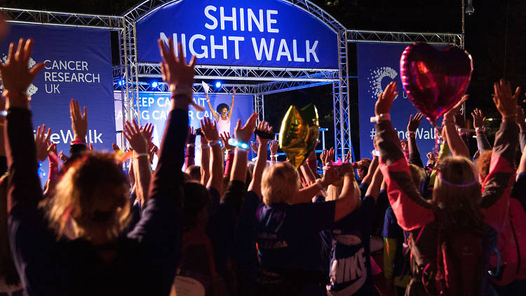 shine, crowd, night walk