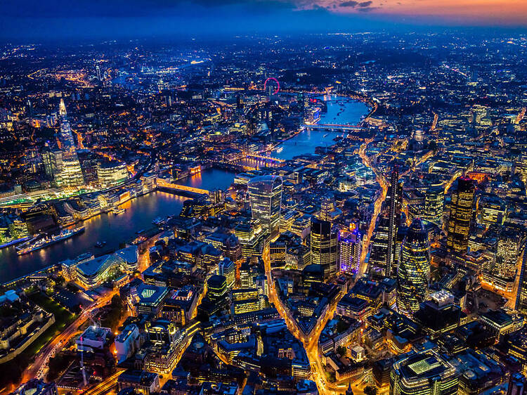 The City of London at night.