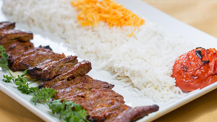 Filet mignon chenjeh kabob at Kashcool Kitchen