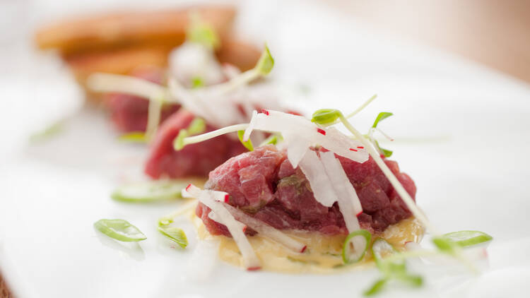 Beef tartare at Taus Authentic