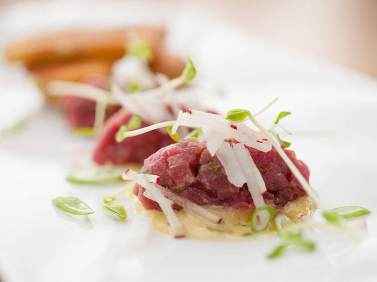 Beef tartare at Taus Authentic