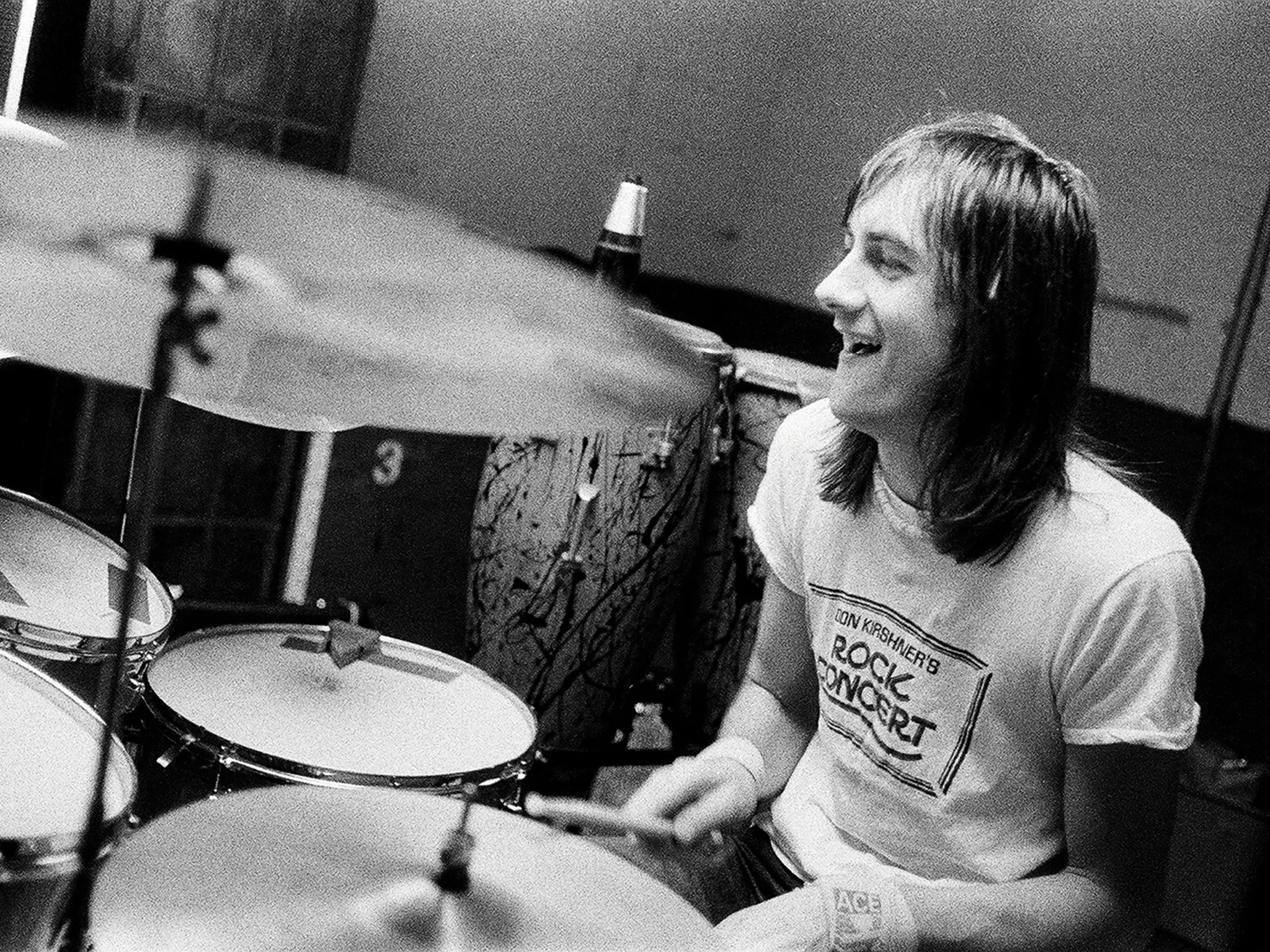 Mick Fleetwood during the recording of 'Rumours' in 1976