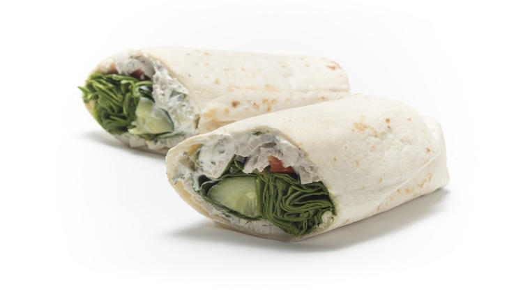 Chicken raita salad wrap