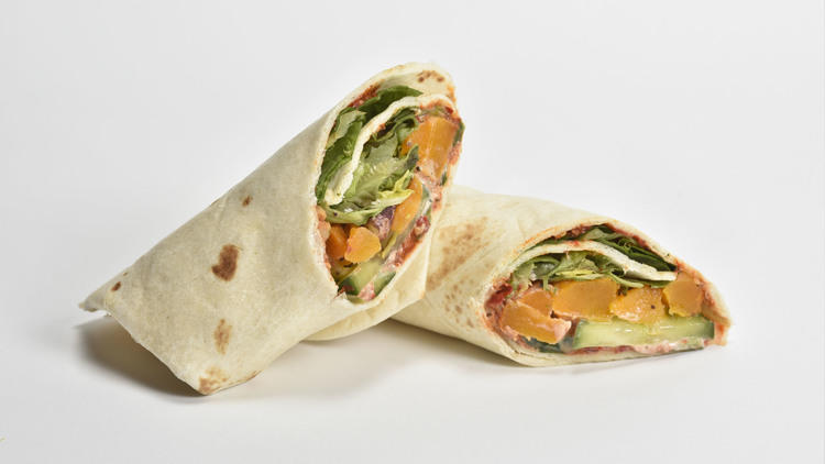 Lebanese butternut squash salad wrap