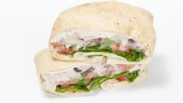 Mediterranean tuna flat bread