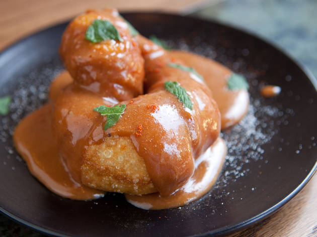 Chai dolce de leche doughnut at Pub Royale