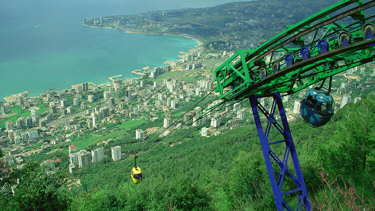 Take a dramatic cable car ride in Jounieh