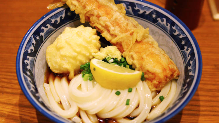 Slurp a bowl of kama-age udon...