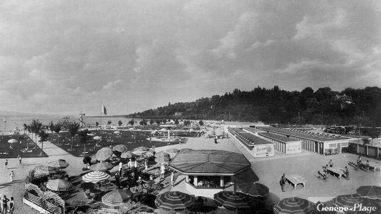 1930s postcard of Genève-Plage