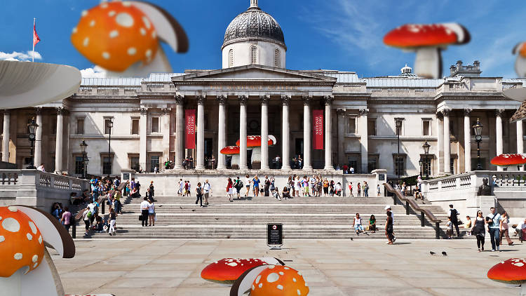 Giant mushrooms in Trafalgar Square