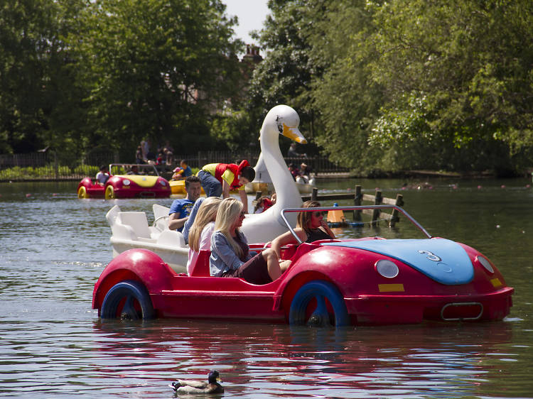 Race a car on the Alexandra Palace Boating Lake