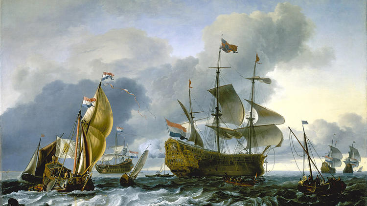 Dutch attack on the Medway, The Royal Charles carried into Dutch Waters, 12 June 1667, Ludolf Backhuysen, 1667 © National Maritime Museum, London