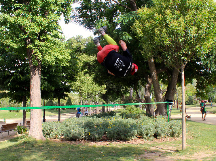 Slackline i teles aèries