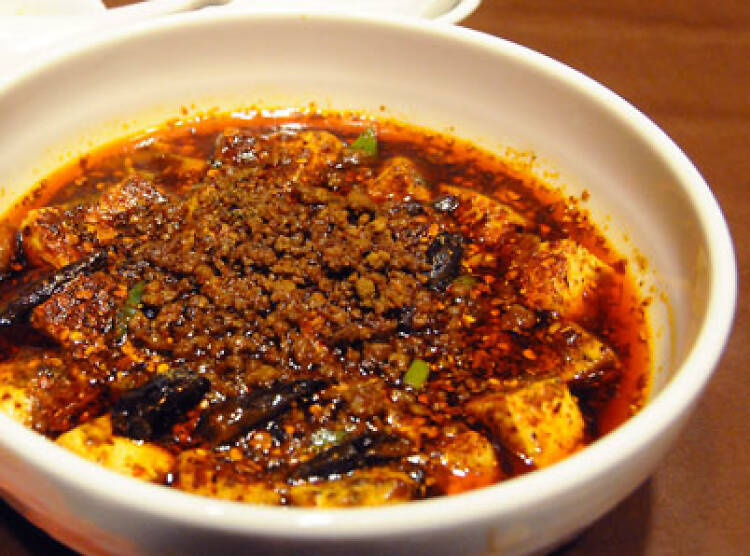 Chengdu-style mapo dofu at Hashoku