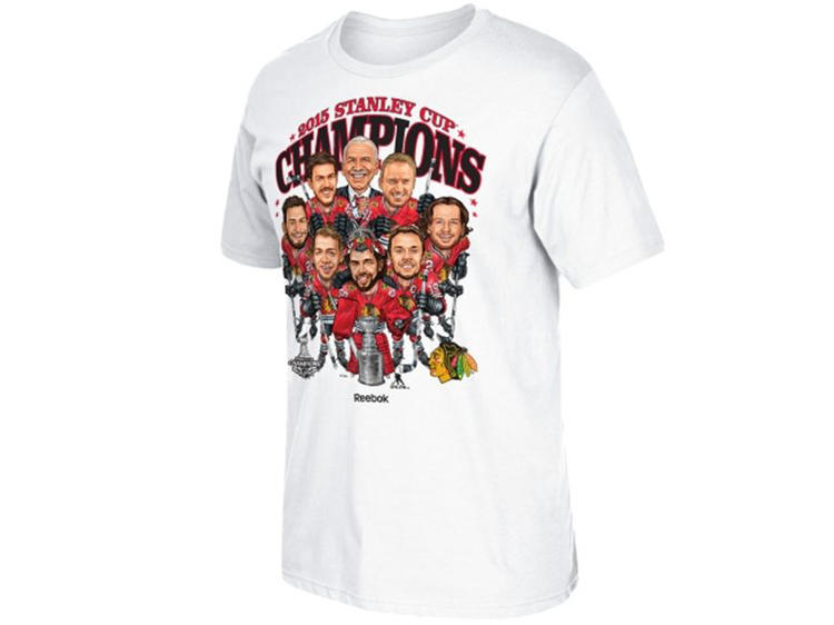 Reebok Chicago Blackhawks 2015 Stanley Cup Champs Official Locker Room  T-Shirt