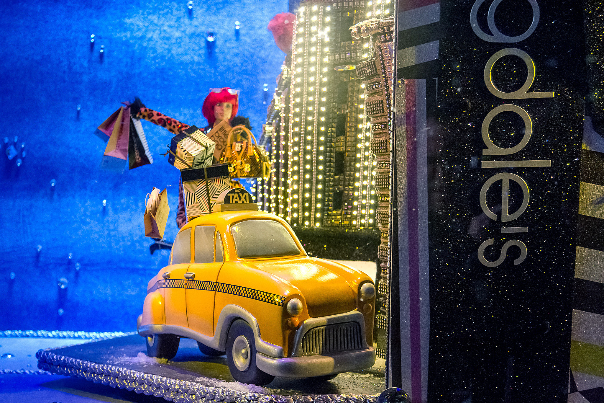 Holiday windows and displays at department stores in NYC