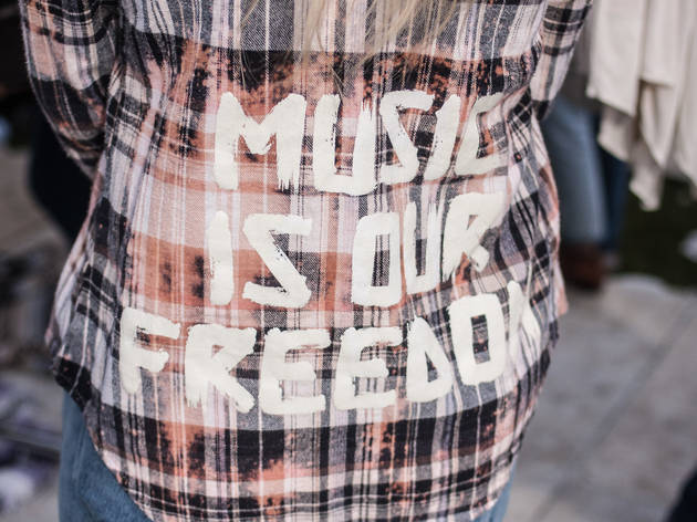 There were plenty of cowboy boots and patriotic outfits on display at the LakeShake Festival on Northerly Island, June 19–21, 2015.