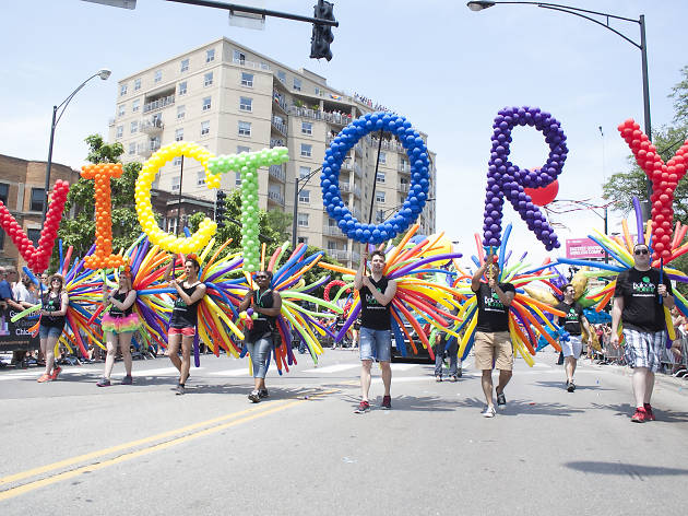 Members of the LGBT community and their friends gathered under sunny skies for the 46th annual Pride Parade.