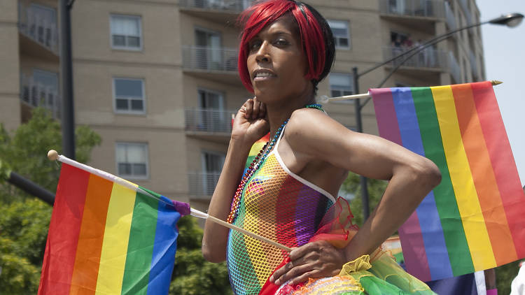 Members of the LGBT community and their friends gathered under sunny skies for the 46th annual Pride Parade.