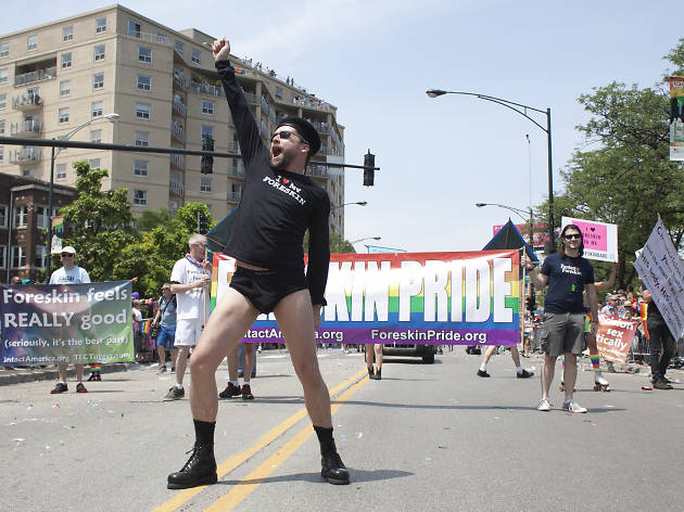 Members of the LGBT community and their friends gathered under sunny skies for the 46th annual Pride Parade.