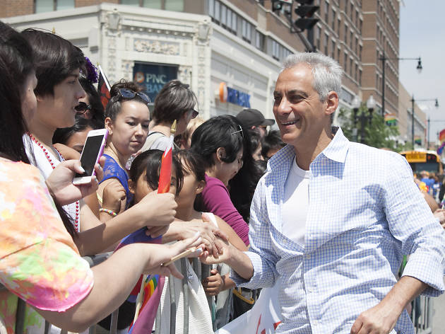 Members of the LGBT community and their friends gathered under sunny skies for the 46th annual Pride Parade.