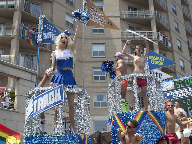 Members of the LGBT community and their friends gathered under sunny skies for the 46th annual Pride Parade.