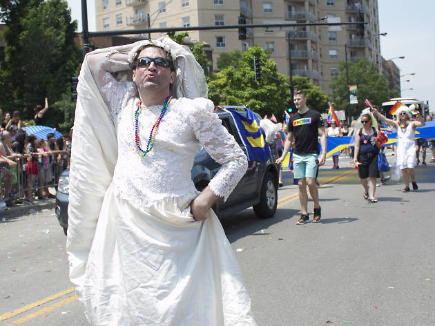 Members of the LGBT community and their friends gathered under sunny skies for the 46th annual Pride Parade.