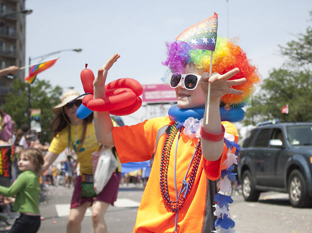 Members of the LGBT community and their friends gathered under sunny skies for the 46th annual Pride Parade.