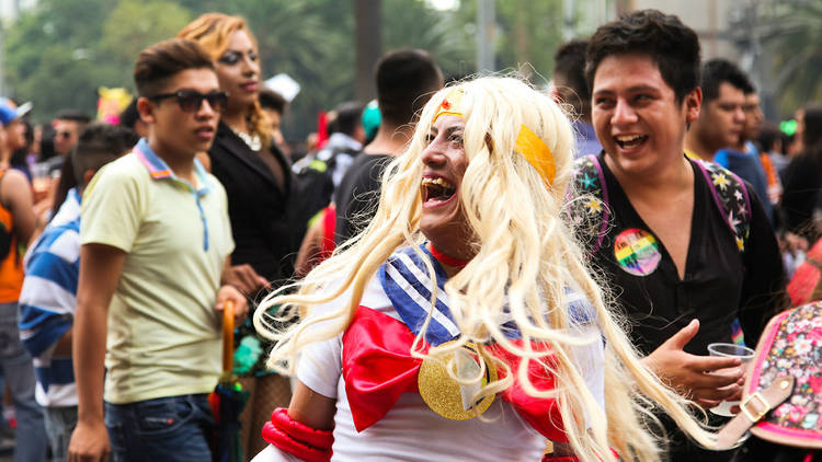 Sailor Moon feliz en la marcha (Foto: Alejandra Carbajal)