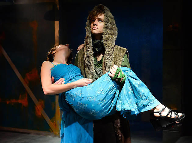 Christine Stulik and Ryan Bourque in The Hypocrites' All Our Tragic (2014) at the Den Theatre