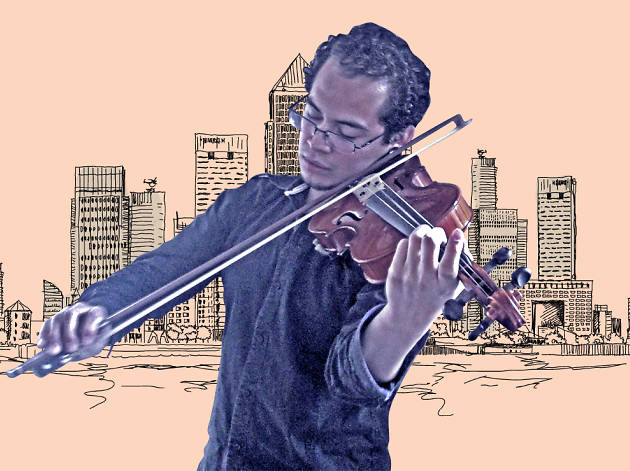 Violinista Músicos callejeros en el DF, Violinista en el Centro