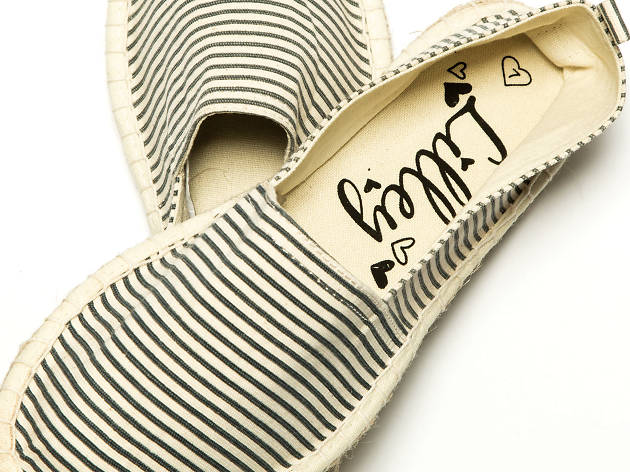 commercial ebay summer edit espadrilles Blue and white striped espadrilles