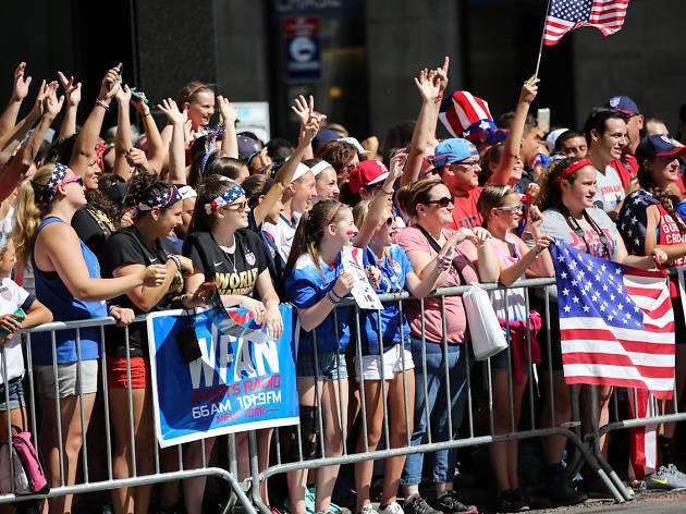 U.S. Women's Soccer Team celebrated with a parade through the Canyon of Heroes in New York City. U.S. Women's Soccer Team celebrated with a parade through the Canyon of Heroes in New York City.