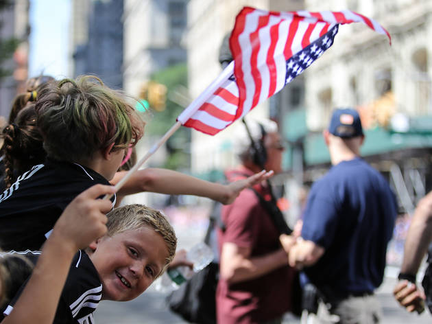 U.S. Women's Soccer Team celebrated with a parade through the Canyon of Heroes in New York City. U.S. Women's Soccer Team celebrated with a parade through the Canyon of Heroes in New York City.
