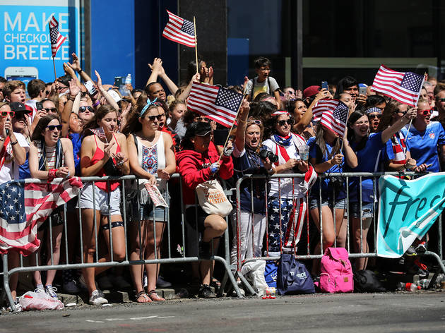 U.S. Women's Soccer Team celebrated with a parade through the Canyon of Heroes in New York City. U.S. Women's Soccer Team celebrated with a parade through the Canyon of Heroes in New York City.