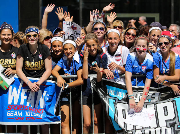 U.S. Women's Soccer Team celebrated with a parade through the Canyon of Heroes in New York City. U.S. Women's Soccer Team celebrated with a parade through the Canyon of Heroes in New York City.
