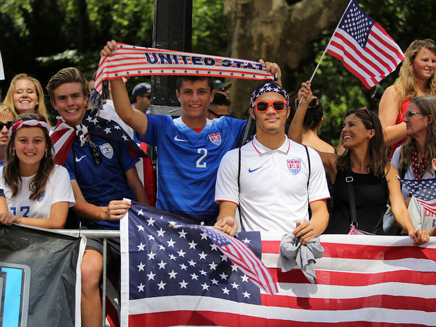U.S. Women's Soccer Team celebrated with a parade through the Canyon of Heroes in New York City. U.S. Women's Soccer Team celebrated with a parade through the Canyon of Heroes in New York City.