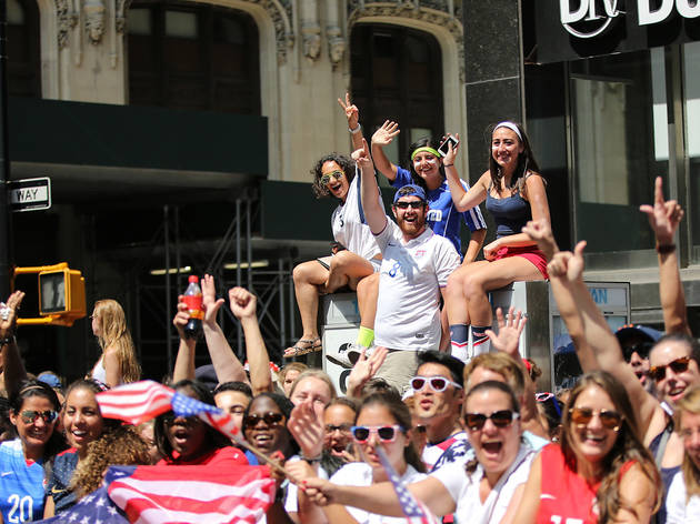U.S. Women's Soccer Team celebrated with a parade through the Canyon of Heroes in New York City. U.S. Women's Soccer Team celebrated with a parade through the Canyon of Heroes in New York City.