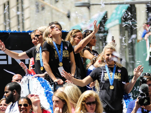 U.S. Women's Soccer Team celebrated with a parade through the Canyon of Heroes in New York City. U.S. Women's Soccer Team celebrated with a parade through the Canyon of Heroes in New York City.