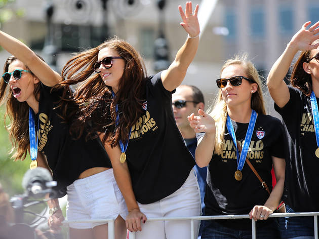 U.S. Women's Soccer Team celebrated with a parade through the Canyon of Heroes in New York City. U.S. Women's Soccer Team celebrated with a parade through the Canyon of Heroes in New York City.