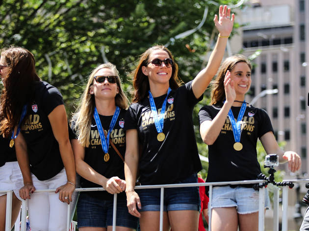 U.S. Women's Soccer Team celebrated with a parade through the Canyon of Heroes in New York City. U.S. Women's Soccer Team celebrated with a parade through the Canyon of Heroes in New York City.