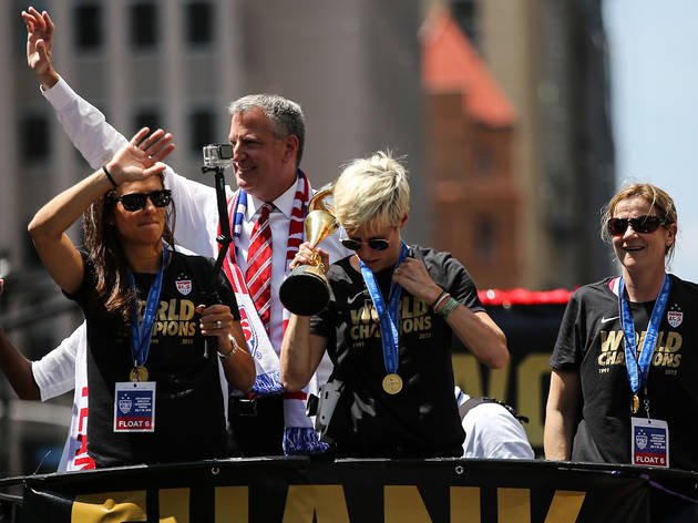 U.S. Women's Soccer Team celebrated with a parade through the Canyon of Heroes in New York City. U.S. Women's Soccer Team celebrated with a parade through the Canyon of Heroes in New York City.