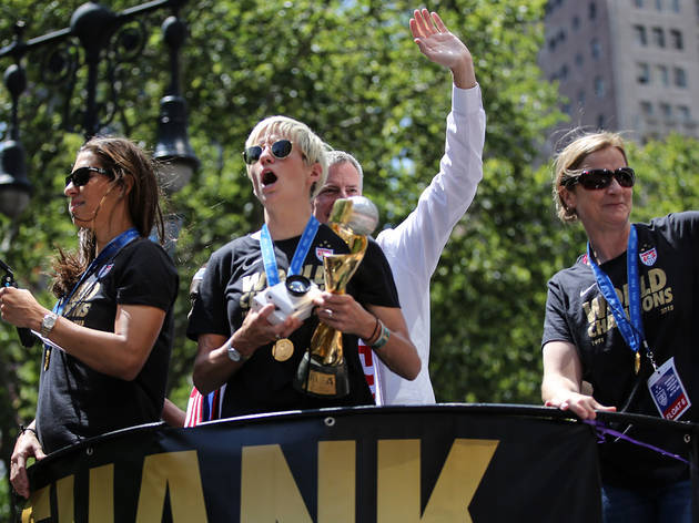 U.S. Women's Soccer Team celebrated with a parade through the Canyon of Heroes in New York City. U.S. Women's Soccer Team celebrated with a parade through the Canyon of Heroes in New York City.