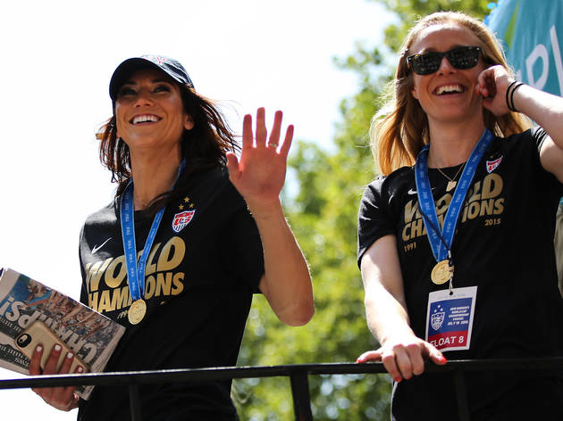 U.S. Women's Soccer Team celebrated with a parade through the Canyon of Heroes in New York City. U.S. Women's Soccer Team celebrated with a parade through the Canyon of Heroes in New York City.