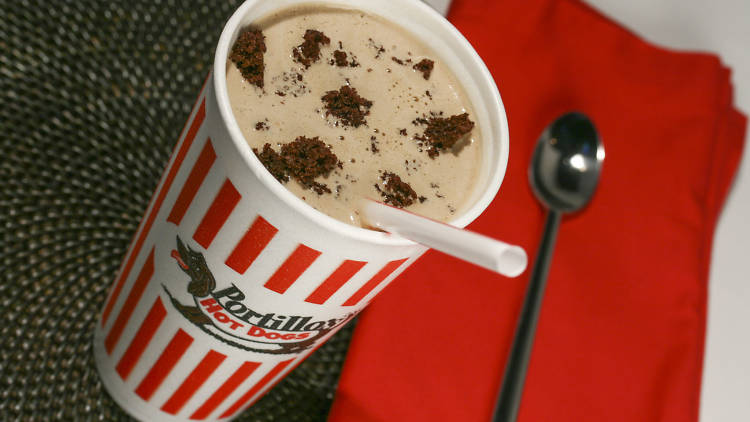 Chocolate Cake Shake at Portillo's, $3.25