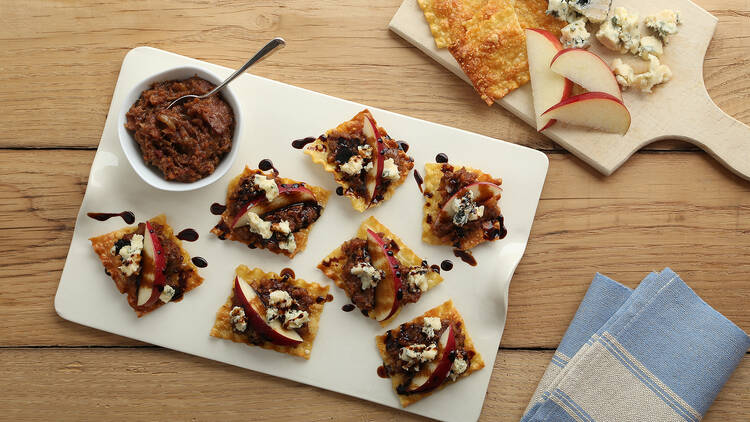 Movies in the Park: Pair perfectly with lasagna crisps with bacon onion jam