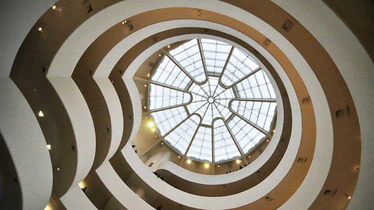 Looking up inside the Guggenheim