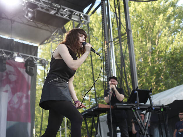 Chvrches took the stage at Union Park on the first day of Pitchfork Music Festival, July 17, 2015.