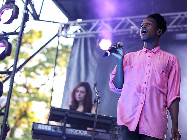 Shamir played to an enthusiastic crowd during an unexpectedly stormy Saturday at Pitchfork Music Festival, July 18, 2015.